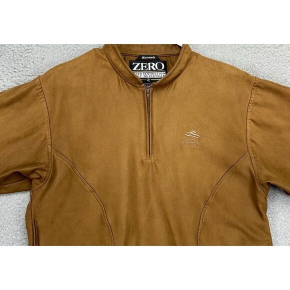 Jackets & Blazers - Zero Restriction Jacket Women Medium Micro Suede Brown Golf Quarter Zip USA Made